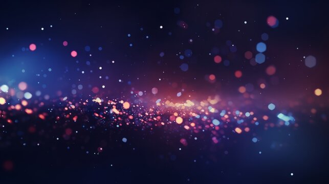 Vibrant bokeh particles: abstract event, game trailer, cinematic openers - digital technology concert background