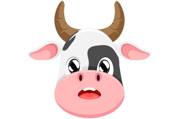 Cute Cow Expression Sticker Design