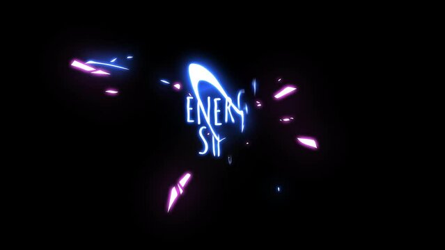 Energy cartoon style title animation with energy shot text