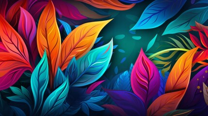 Fototapeta na wymiar Vibrant foliage backdrop: lively background with bright colors and leaves for creative projects