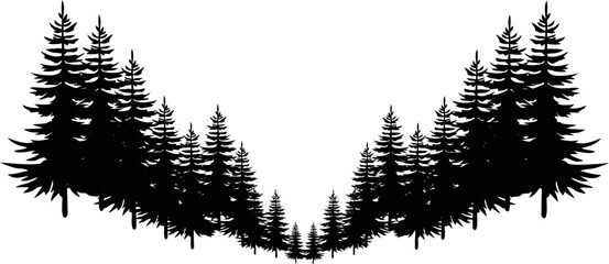 Naklejka premium Pine Tree Silhouette