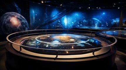 Captivating astronomical exhibition at moscow planetarium, russia - september 28, 2014

