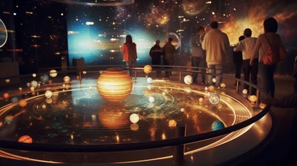 Gordijnen Captivating exhibition at moscow planetarium, world's largest, on september 28, 2014  © touseef