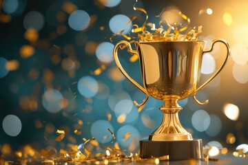 Gold trophy cup. Sports competitions