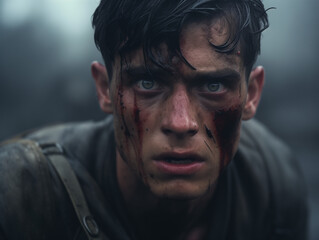 Fototapeta premium Image capturing the poignant and heart-wrenching sadness caused by war