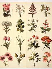 Antique Plant Illustrations: Vintage Wall Decor with Rustic Botanical Vibes