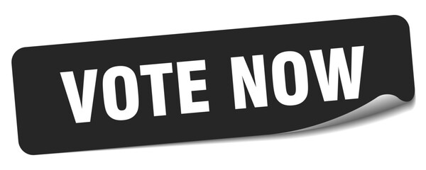 vote now sticker. vote now label