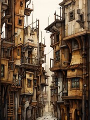Artisan Cityscape Sketches: Handcrafted Wall Art of Breathtaking Urban Corners