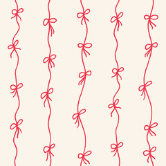Seamless hand drawn pattern with threads and bows - 713010760