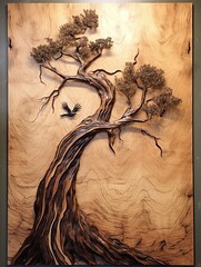 Artisanal Timber Creations: Old-School Tree Designs Inspiring Rustic Wall Art