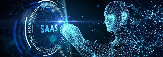 Software as a Service SaaS. Software concept. Business, modern technology, internet and networking concept. 3d illustration