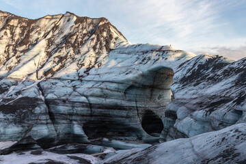 Tour at Katla Glacier in winter into the ice caves in Iceland