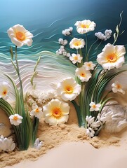 Beachy Sand Dune Craft: Wildflower Wavy Wonders in Vibrant Coastal Colors