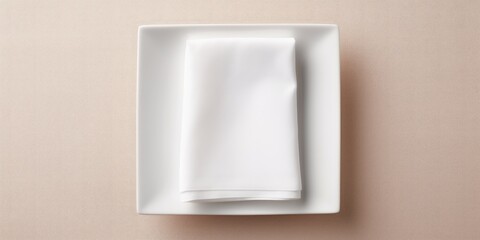 Restaurant napkin template for branding design, isolated. Clean towel mockup for logo.