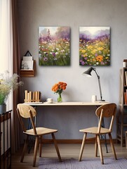 Bohemian Meadow Wall Art: Nature's Nomad Nook Paintings