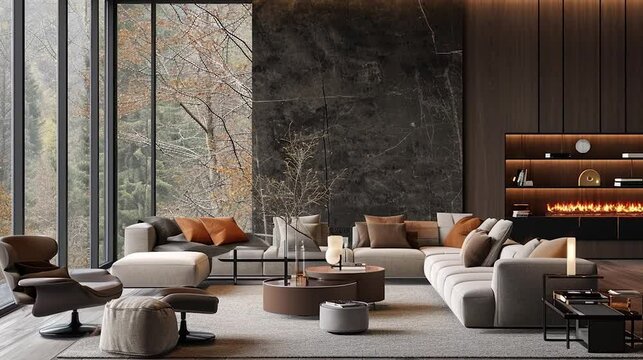 trending home decoration, a living room and trend furniture, luxury style, utilizes.