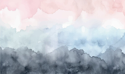 watercolor abstract background pink blue gray