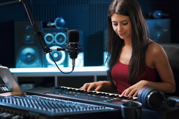 Musician working in the recording studio