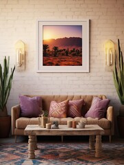 Boho Desert Sunset Imagery - Wall Art: Vibrant Desert Dreamer Design Print