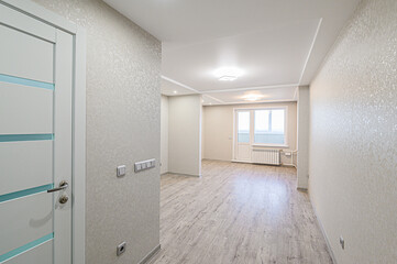 standard room interior apartment. view kind of decor home decoration in hostel house for sale. empty room renovated