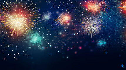Fototapeta premium Fireworks background for celebration, holiday celebration concept