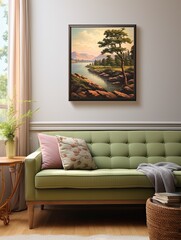 Classic Lakeside Vista: Vintage Tranquil Waterscapes