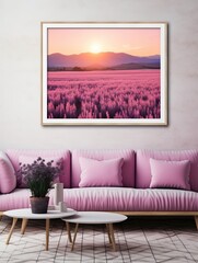 Classic Provence Lavender Art: Vintage Landscape Print for Wall Decoration