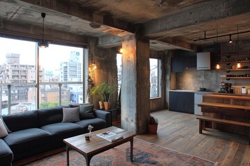 Naklejka premium a simplistic modern room in modern house interior decoration style inspiration ideas