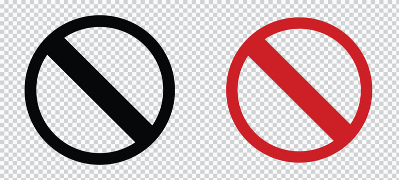 forbidden sign not allowed in red and black . ban icon symbol . stop entry sign . slash icon . prohibited mark