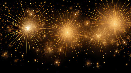 Naklejka premium Happy New Year, burning fireworks with bokeh light background