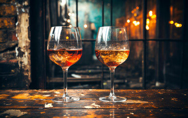 many glass of red wine on rustic wooden table. Wine tasting. Wine card, rastaurant menu.