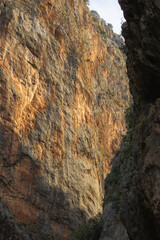 Fototapeta premium looking up at the mountain side from the deep canyon. In Saklikent Gorge, Turkey