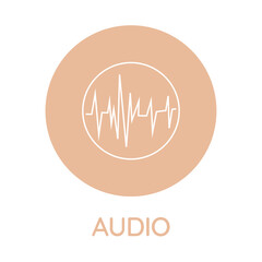 Audio icon. Vector illustration in flat style.