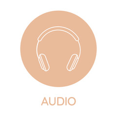 Headphones icon. Vector illustration.