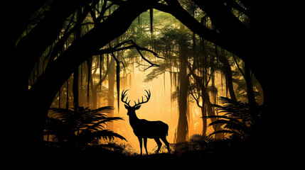 deer in the sunset high definition photographic creative image