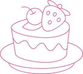 Cake Thin Line Icon

