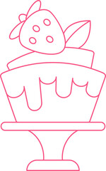 Cake Thin Line Icon
