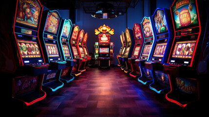 Slot machines of the casino - obrazy, fototapety, plakaty