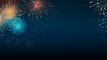 Happy New Year, burning fireworks with bokeh light background