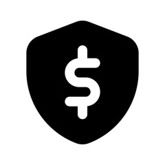 money insurance glyph icon - obrazy, fototapety, plakaty