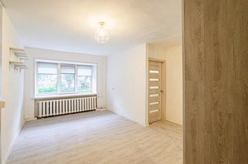 standard room interior apartment. view kind of decor home decoration in hostel house for sale. empty room renovated