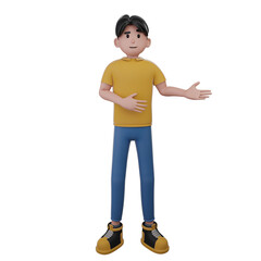3D character cute young man Illustration