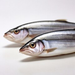 Fototapeta premium herring lies on a white background, one herring lies on a white background