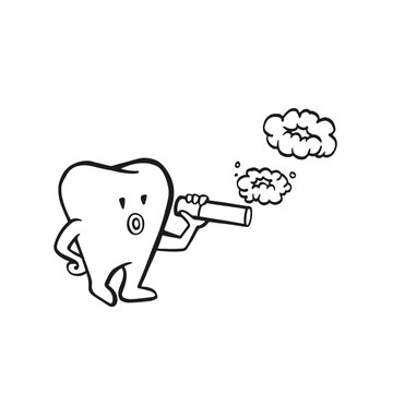 smoker's diseased tooth, oral hygiene