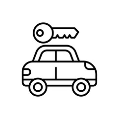Car key outline icons, minimalist vector illustration ,simple transparent graphic element .Isolated on white background