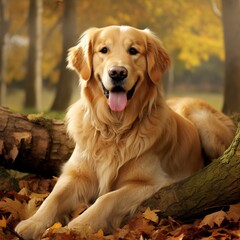 Nice golden retrievers dog image Generative AI