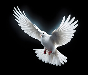 White Dove in Flight