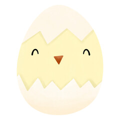 Baby chick in easter egg