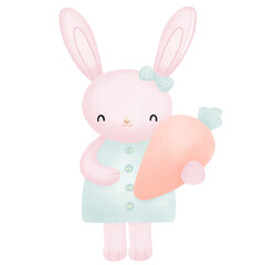 Bunny holding easter carrot