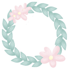 Easter leaf wreath with flower